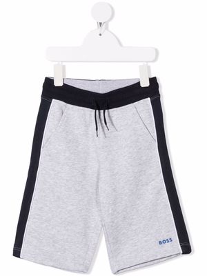 BOSS Kidswear logo-print track shorts - Grey