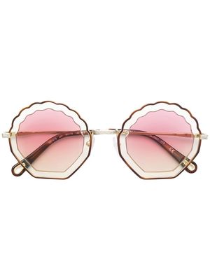 Chloé Eyewear Tally seashell-frame sunglasses - Neutrals