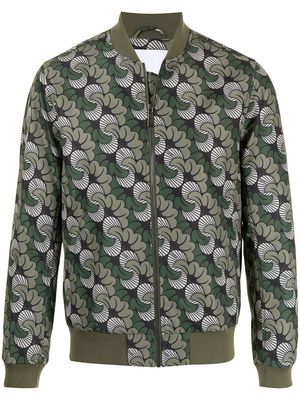 Ports V abstract-print bomber jacket - Green