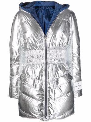 Salvatore Ferragamo reversible hooded puffer jacket - Silver