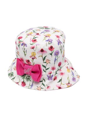 Monnalisa floral-print bucket hat - White