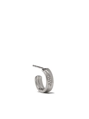 Georg Jensen 18kt white gold small Fusion diamond hoop earrings - SILVER COLOR