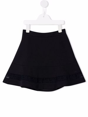 Chloé Kids lace-embellished mini skirt - Blue
