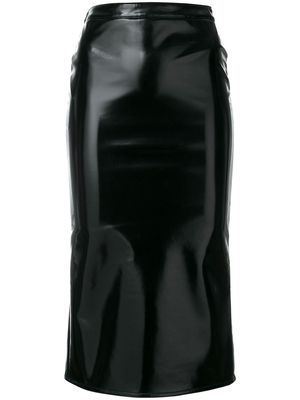 McQ Swallow coated straight skirt - Black
