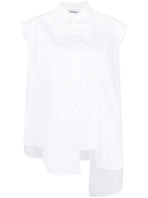 Monse asymmetric-hem sleeveless shirt - White