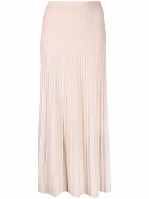 There Was One pleated-knit midi skirt - Neutrals
