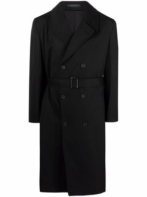 Yohji Yamamoto double-breasted wool coat - BLACK