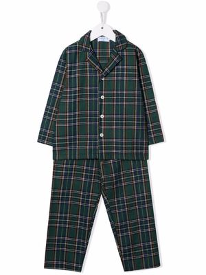 Siola check-print pajama set - Green