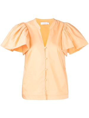 Jonathan Simkhai Hallie puff-sleeve blouse - Orange