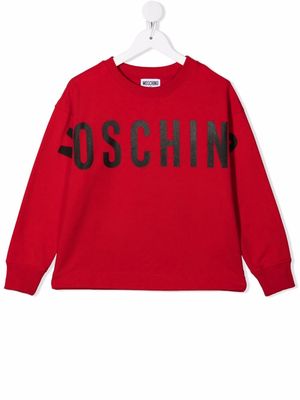 Moschino Kids logo-print cotton sweatshirt - Red