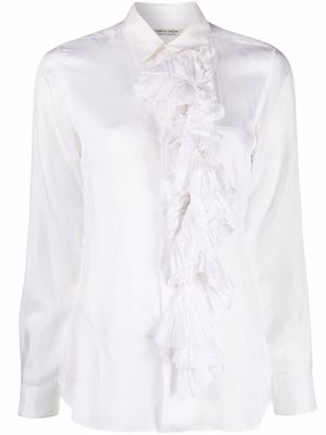 Comme Des Garçons Pre-Owned 1990s ruffle appliqué shirt - White