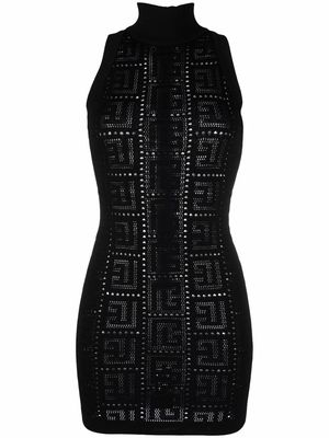 Balmain monogram-pattern sleeveless dress - Black