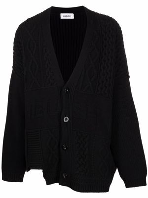 AMBUSH patchwork knitted cardigan - Black