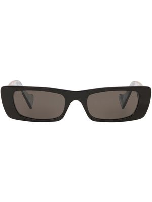 Gucci Eyewear logo-plaque rectangular-frame sunglasses - Black