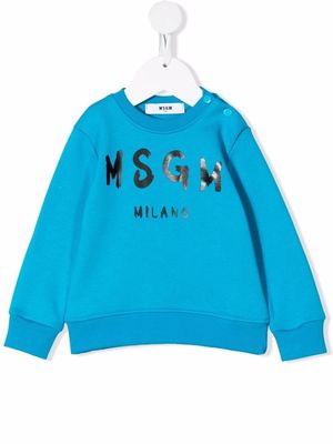 MSGM Kids logo-print sweatshirt - Blue