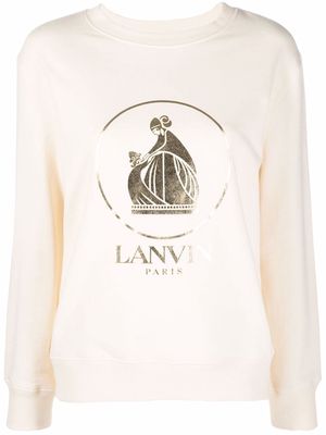 LANVIN logo crew-neck sweatshirt - Neutrals