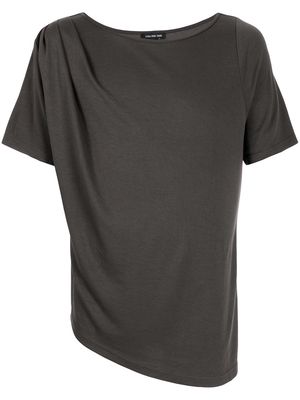 Lisa Von Tang asymmetric short-sleeve T-shirt - Grey