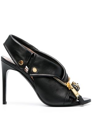 Moschino zip-detail stiletto sandals - Black