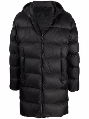 Moose Knuckles logo-patch feather-down padded jacket - Black