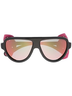 Moncler Eyewear detachable eye shield sunglasses - Black