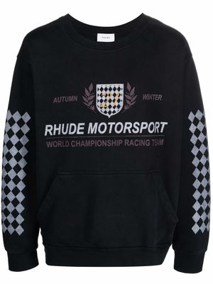 Rhude logo motosport sweatshirt - Black