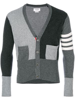 Thom Browne fitted waist v-neck cardigan - Grey