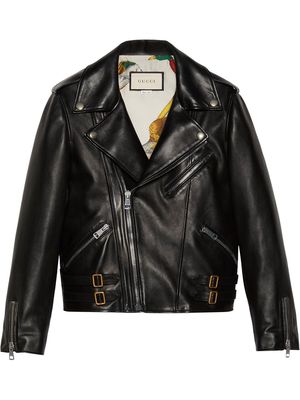 Gucci Plongé leather biker jacket - Black