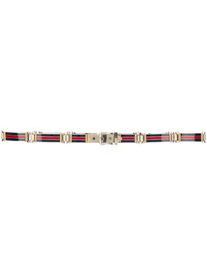 Gucci Pre-Owned 1980's striped enamel belt - Blue