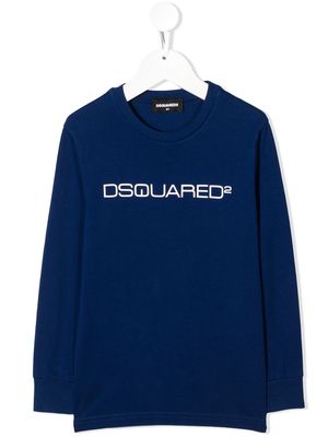 Dsquared2 Kids logo-print cotton sweatshirt - Blue