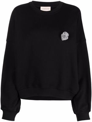 Alexandre Vauthier bead-embellished crewneck sweatshirt - Black
