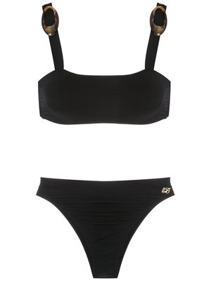 Brigitte tortoiseshell strap detail bikini - Black