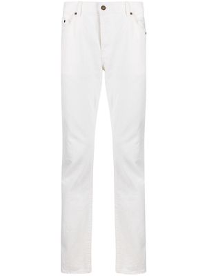 Saint Laurent stonewashed slim-fit jeans - White