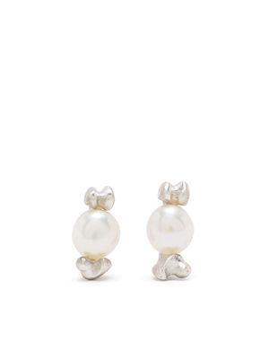 Claire English Tortuga pearl-stud earrings - Silver