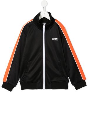 Diesel Kids logo-print zip-up track jacket - Black