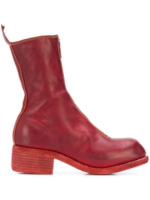 Guidi calf-length zip-up boots - Red