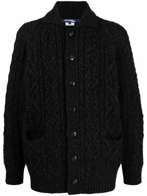 Junya Watanabe MAN chunky cable-knit long-sleeve cardigan - Grey