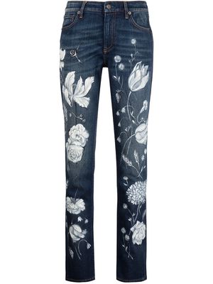 Ralph Lauren Collection floral-print straight-cut jeans - Blue