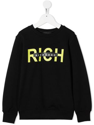 John Richmond Junior logo-print cotton sweatshirt - Black