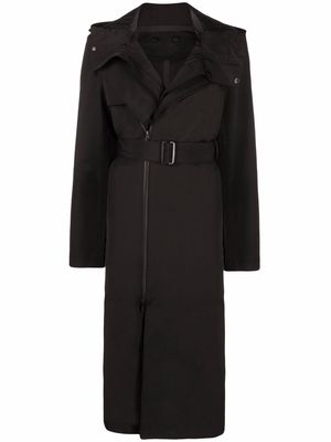 Y-3 hooded trench coat - Black
