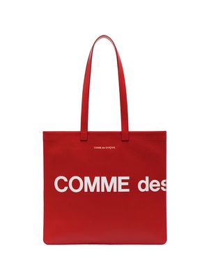 Comme Des Garçons Wallet logo print tote bag - Red