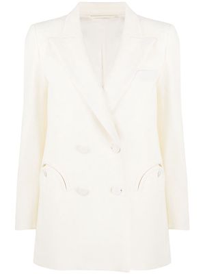 Blazé Milano double-breasted silk blazer - White