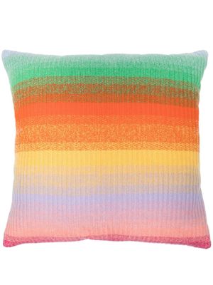 The Elder Statesman Morph Stripe-print cashmere cushion - Pink
