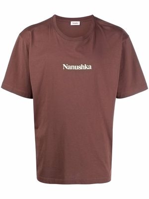 Nanushka logo-print cotton T-shirt - Brown