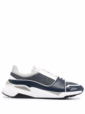 Canali panelled low-top sneakers - Blue