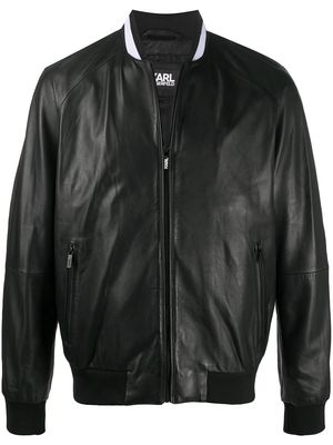 Karl Lagerfeld rib-trimmed bomber jacket - Black