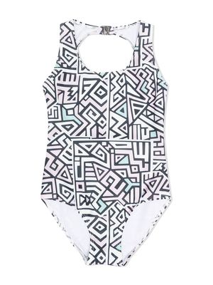 Andorine geometric print swimsuit - Neutrals