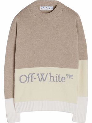Off-White colour-block knitted jumper - Grey