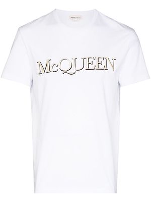 Alexander McQueen logo-embroidered short-sleeve T-shirt - White