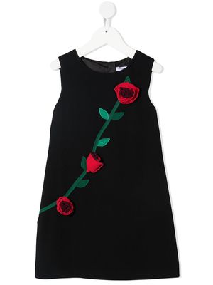 Dolce & Gabbana Kids sleeveless floral dress - Black