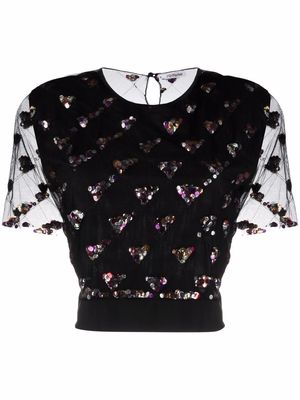 Parlor sequin-embellished blouse - Black